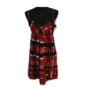 New York And Company Womens Dress Size 6 Plaid Babydoll
